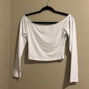 White crop long sleeve size S